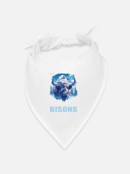Bisons Bison - Bandana Dreieckstuch - Weiß