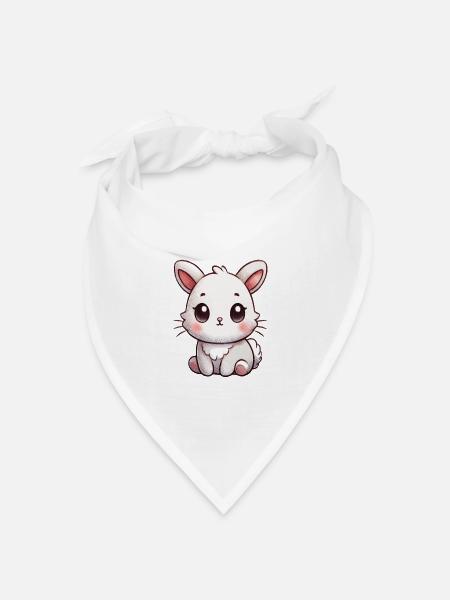 Hase - Bandana Dreieckstuch - Weiß