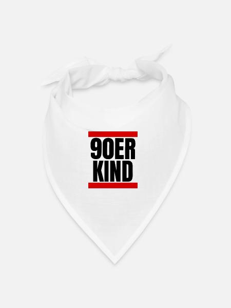90er Kind - Bandana Dreieckstuch - Weiß