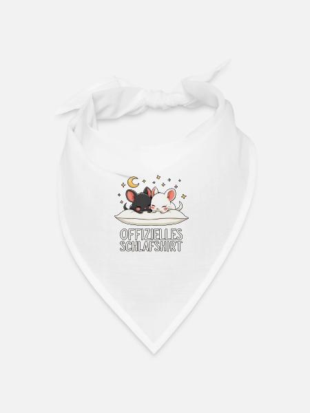 Offizielles Schlafshirt Chinchilla Paar - Bandana Dreieckstuch - Weiß
