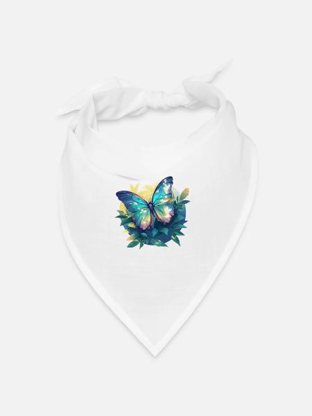Butterfly Schmetterlinge Schmetterling - Bandana Dreieckstuch - Weiß