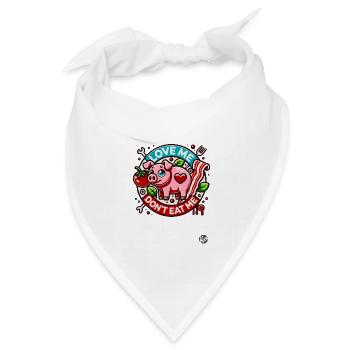 Süßes kleines Schwein – Liebe mich, iss mich nicht - Bandana Dreieckstuch - Weiß - Vorne