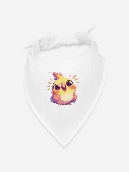 Cockatiel Nymphensittiche Nymphensittich - Bandana Dreieckstuch - Weiß