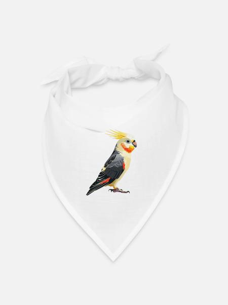 Cockatiel Nymphensittiche Nymphensittich - Bandana Dreieckstuch - Weiß