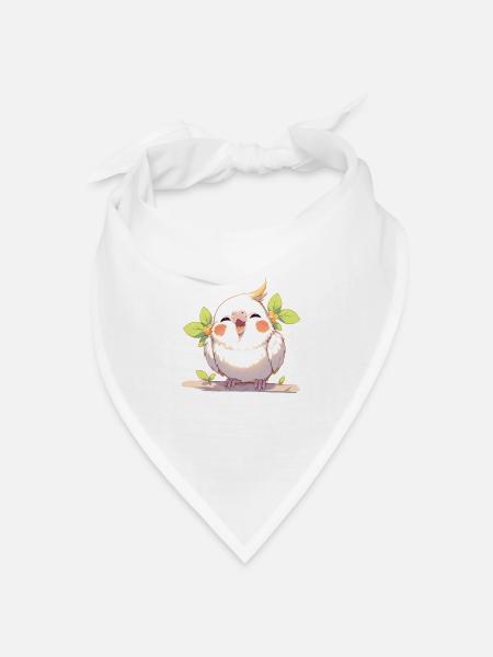 Cockatiel Nymphensittiche Nymphensittich - Bandana Dreieckstuch - Weiß