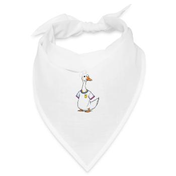 Koch Ente Cartoon Chef Duck Cartoon - Bandana Dreieckstuch - Weiß - Vorne