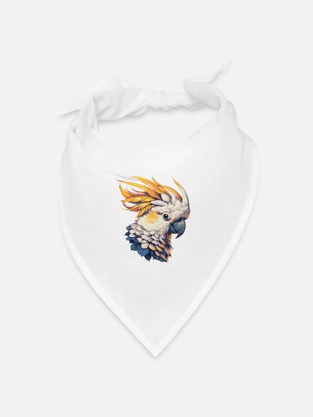 Cockatoo Kakadus Kakadu - Bandana Dreieckstuch - Weiß