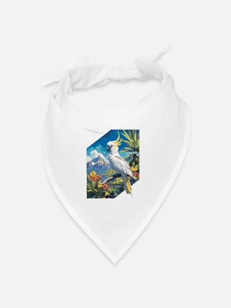 Cockatoo Kakadus Kakadu - Bandana Dreieckstuch - Weiß