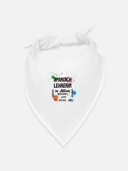 Spanisch Lehrerin in Aktion Spanischlehrerin - Bandana Dreieckstuch - Weiß