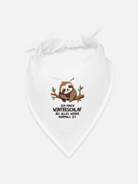 Ich Mach Winterschlaf Bis Alles Wieder Normal Ist - Bandana Dreieckstuch - Weiß