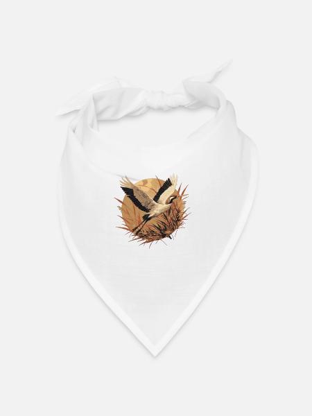 Kraniche Kranich - Bandana Dreieckstuch - Weiß