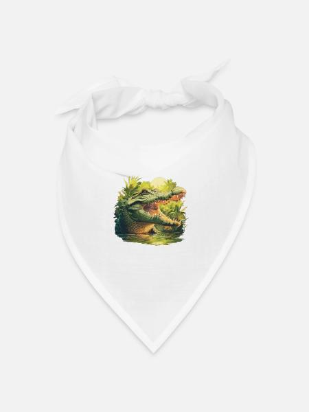 Krokodile Krokodil - Bandana Dreieckstuch - Weiß