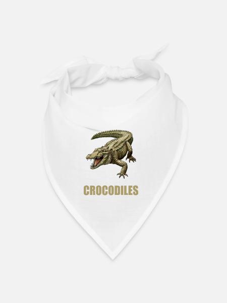 Krokodile Krokodil - Bandana Dreieckstuch - Weiß