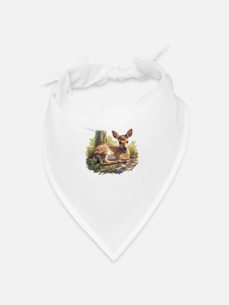 Hirsche Hirsch - Bandana Dreieckstuch - Weiß