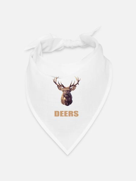 Hirsche Hirsch - Bandana Dreieckstuch - Weiß