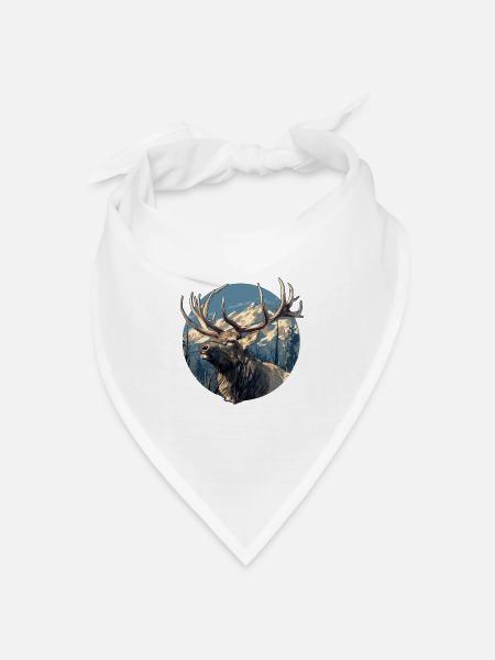 Elche Elch - Bandana Dreieckstuch - Weiß
