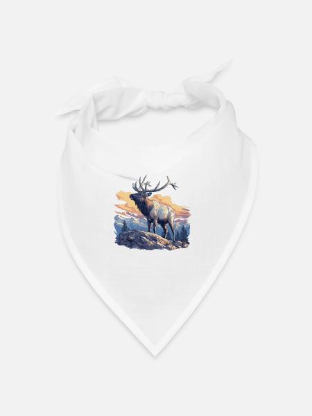 Elche Elch - Bandana Dreieckstuch - Weiß