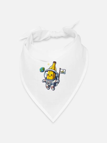 Süßer Astronauten-Banane mit Flagge - Bandana Dreieckstuch - Weiß