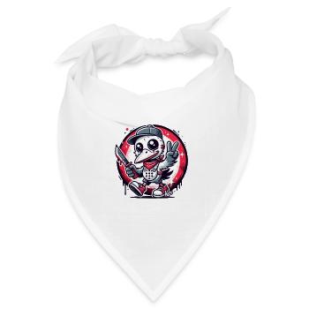 Lustiger Horror-Vogel mit Peace-Zeichen - Bandana Dreieckstuch - Weiß - Vorne