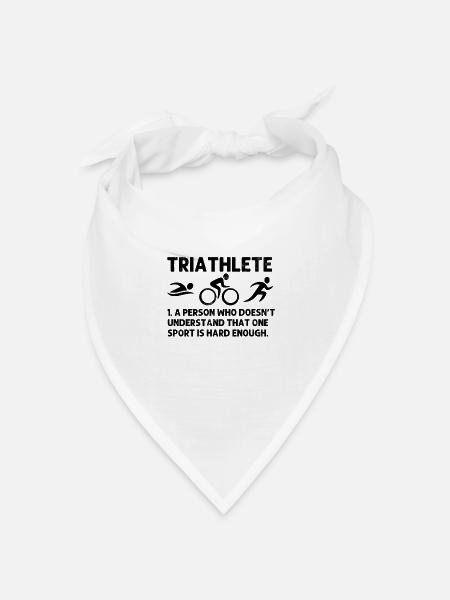 Lustiger Triathlet Definition Schwimmen Rad Laufen - Bandana Dreieckstuch - Weiß