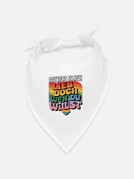 Frankfurt am Main: Lieb Doch Wen Du Willst - LGBTQ - Bandana Dreieckstuch - Weiß