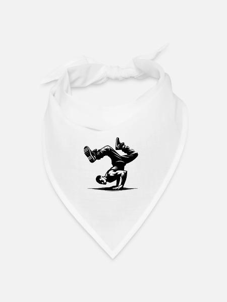 Breakdance - Bandana Dreieckstuch - Weiß