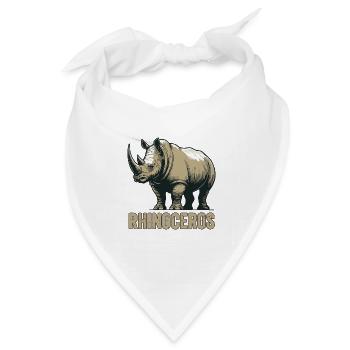 Nashorn Nashorn Safari Afrikanisches Tier - Bandana Dreieckstuch - Weiß - Vorne