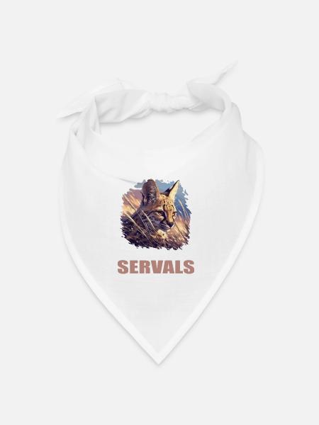Servale Serval - Bandana Dreieckstuch - Weiß