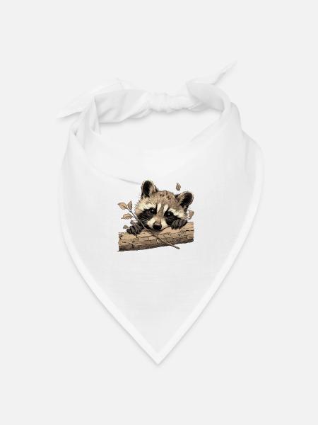 Waschbären Waschbär - Bandana Dreieckstuch - Weiß