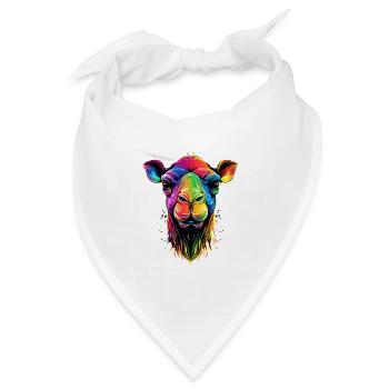 Kamel Dromedar Trampeltier Camel Geschenk Kamele - Bandana Dreieckstuch - Weiß - Vorne