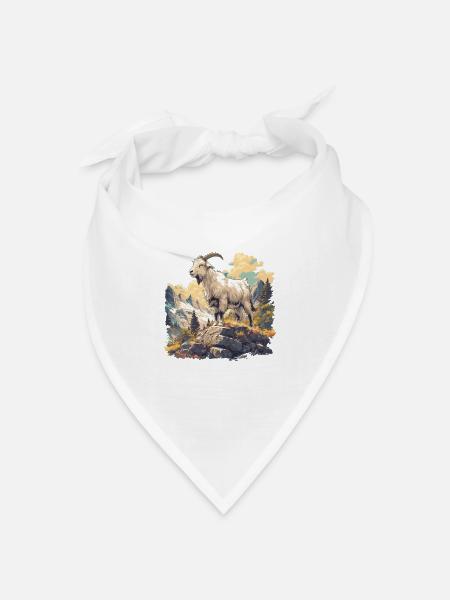 Ziegen Ziege - Bandana Dreieckstuch - Weiß
