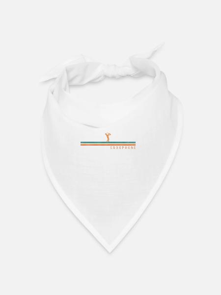 Saxophone Retro Vintage Saxophone - Bandana Dreieckstuch - Weiß