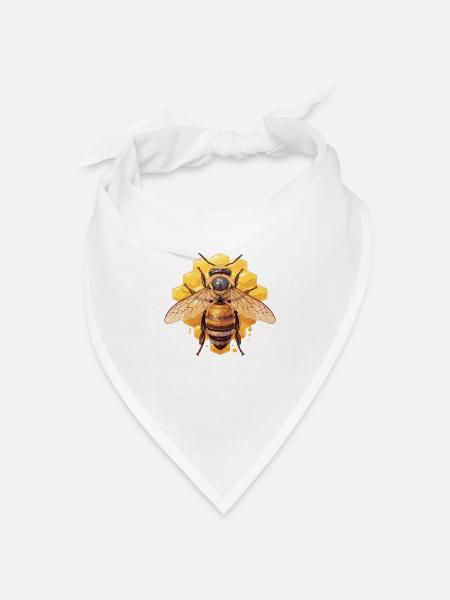 Bienen Biene - Bandana Dreieckstuch - Weiß