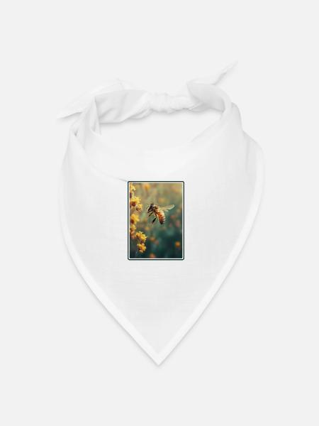 Bienen Biene - Bandana Dreieckstuch - Weiß