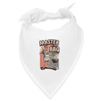 Retro BBQ Master Lustiger Grill König - Bandana Dreieckstuch - Weiß - Vorne