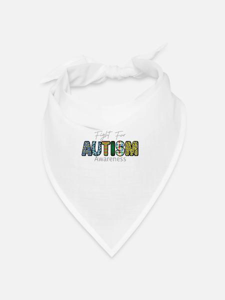 Fight For Autism Awareness Buntes Design Fight For - Bandana Dreieckstuch - Weiß