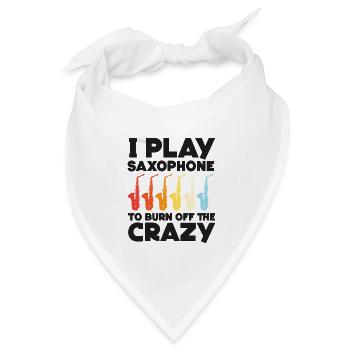 Saxophone I Play Saxophone To Burn - Bandana Dreieckstuch - Weiß - Vorne