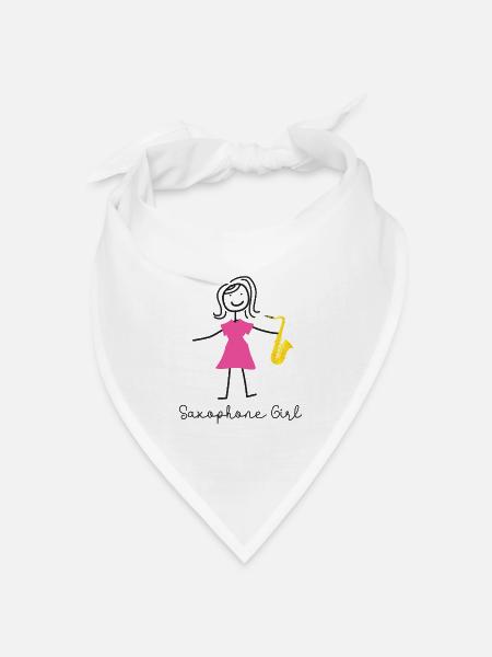 Saxophone Saxophone Girl - Bandana Dreieckstuch - Weiß