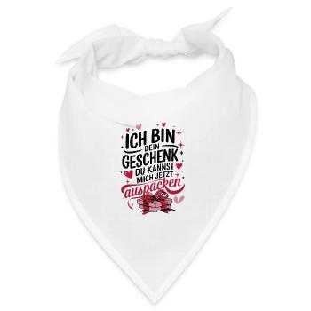 Valentinstag Paar Jahrestag Ich bin dein Geschenk - Bandana Dreieckstuch - Weiß - Vorne