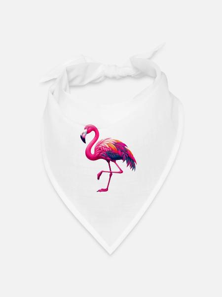 Flamingo - Bandana Dreieckstuch - Weiß