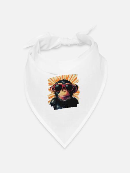 Affe - Bandana Dreieckstuch - Weiß