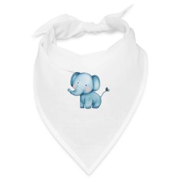 Elefant Watercolour - Bandana Dreieckstuch - Weiß - Vorne
