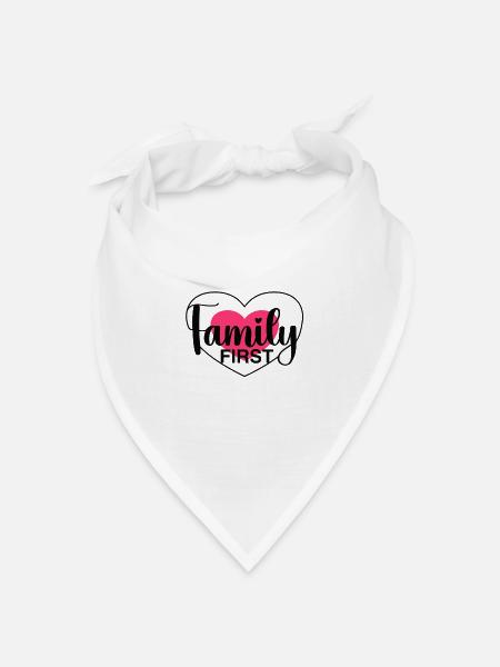 Family First - Herz & Liebe - Bandana Dreieckstuch - Weiß