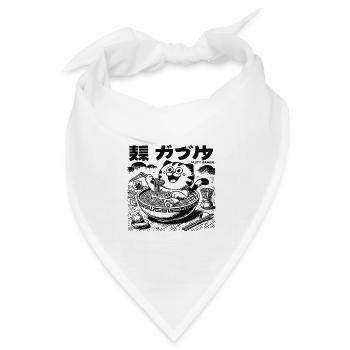 Kawaii Ramen Katze, Japanische Nudeln - Bandana Dreieckstuch - Weiß - Vorne