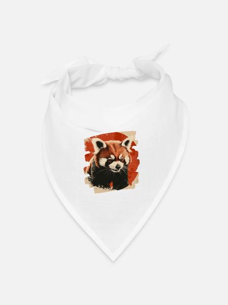 Roter Panda - Bandana Dreieckstuch - Weiß