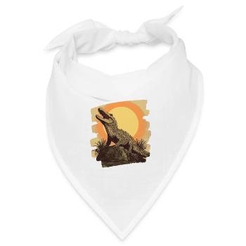 Krokodil Retro - Bandana Dreieckstuch - Weiß - Vorne