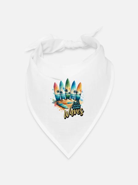 Surfen Surfer - Bandana Dreieckstuch - Weiß