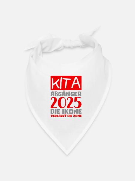 Abschied Kindergarten 2025 Geschenk Mädchen Jungen - Bandana Dreieckstuch - Weiß