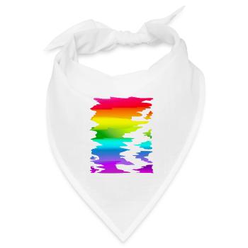 bunter Regenbogen Farbverlauf - Bandana Dreieckstuch - Weiß - Vorne