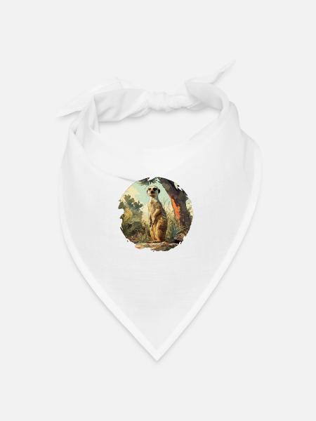 Meerkat Erdmännchen - Bandana Dreieckstuch - Weiß